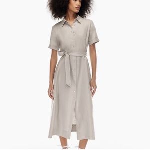 Aritzia Wilfred Eleta Linen Dress Sz XXS Opal Gray